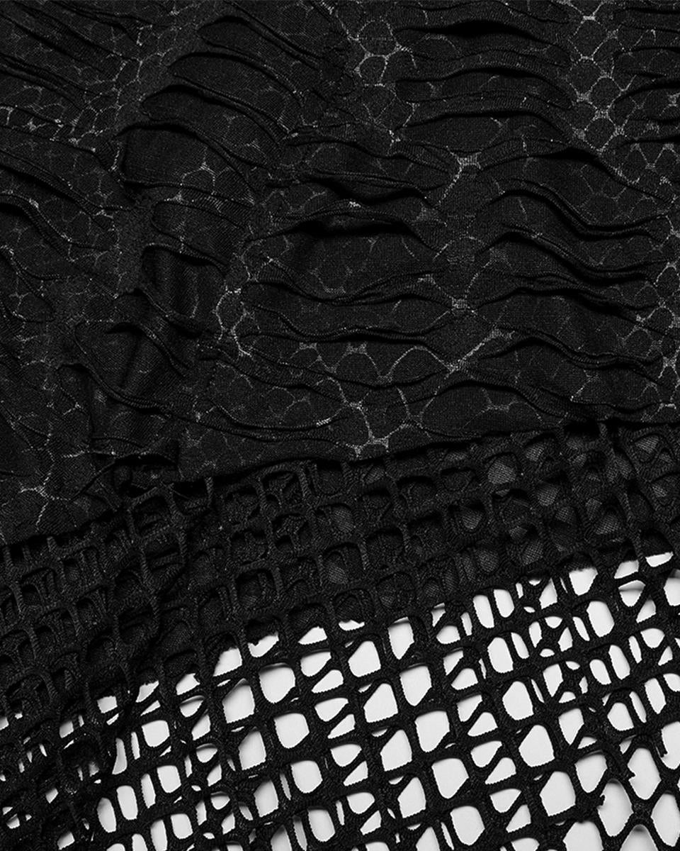 WQ-479 Womens Dark Apocalyptic Layered Mesh Dress