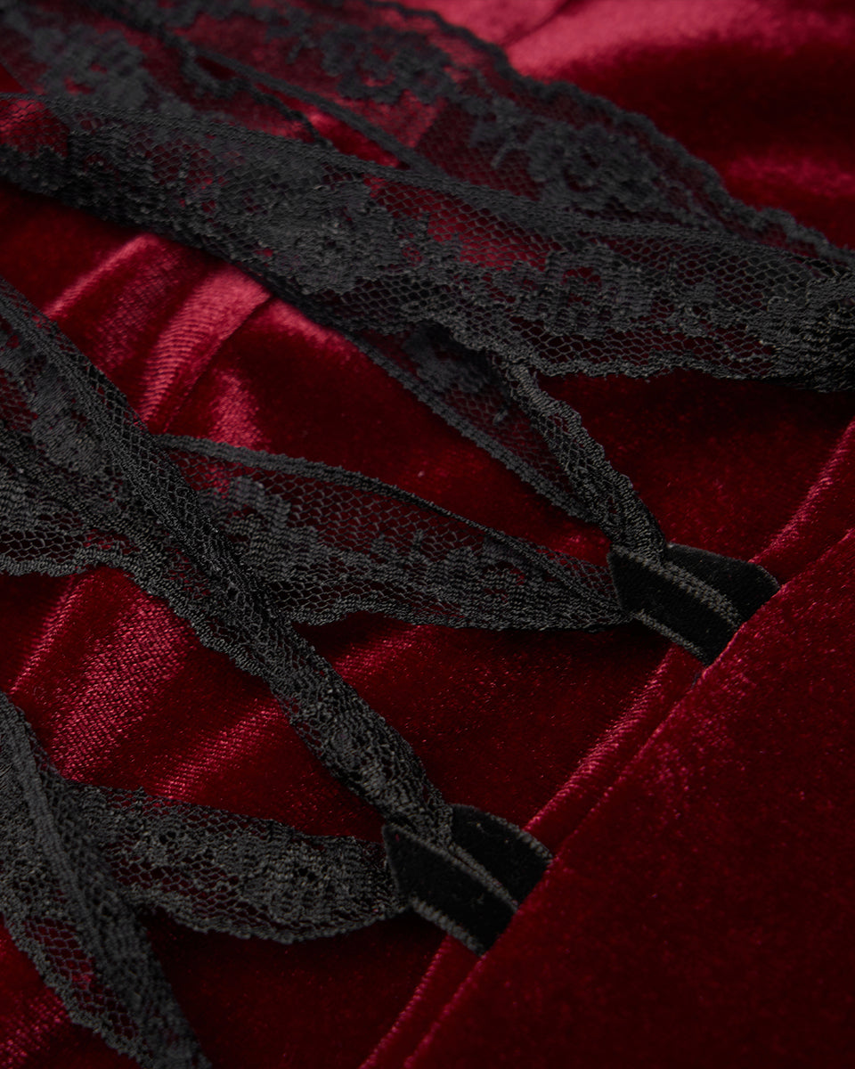 WQ-523-RD Gothic Evening Dress - Red