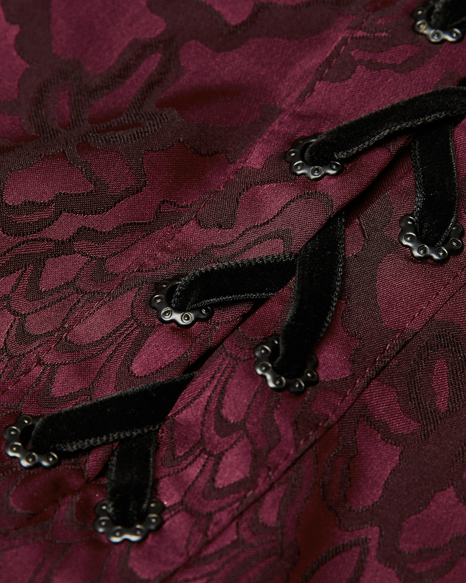 WY-1279 Mens Serpentine Gothic Dandy Shirt - Red