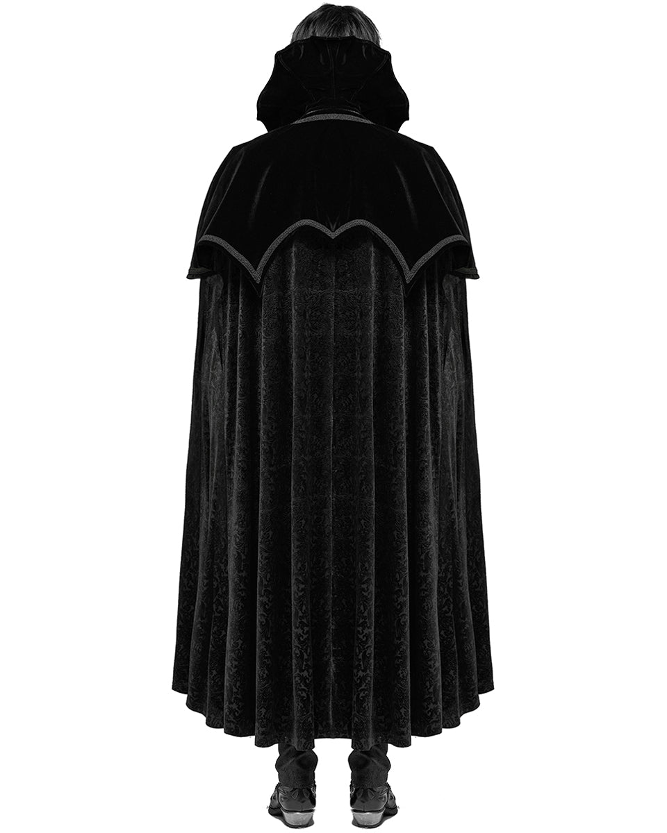 WY-1378 Mens Gothic Vampire Flocked Velvet Cloak