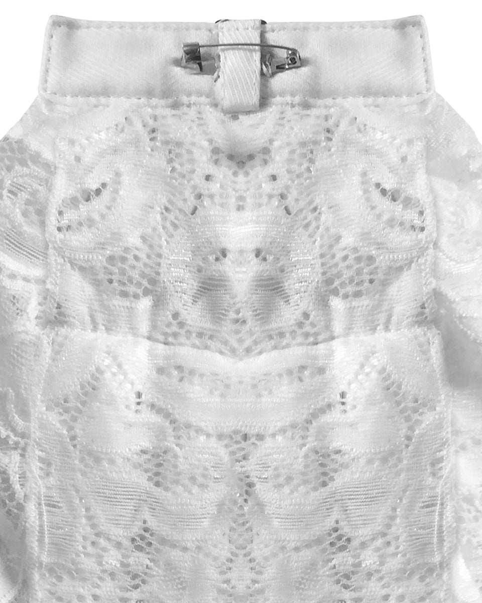 S173 Regency Jabot Cravat - White