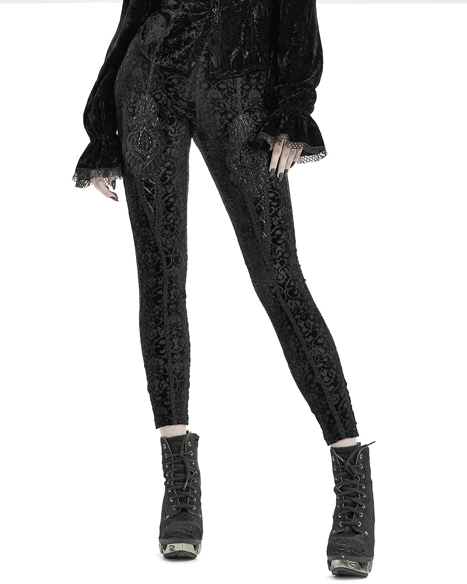 WK-464 Womens Gothic Devore Leggings
