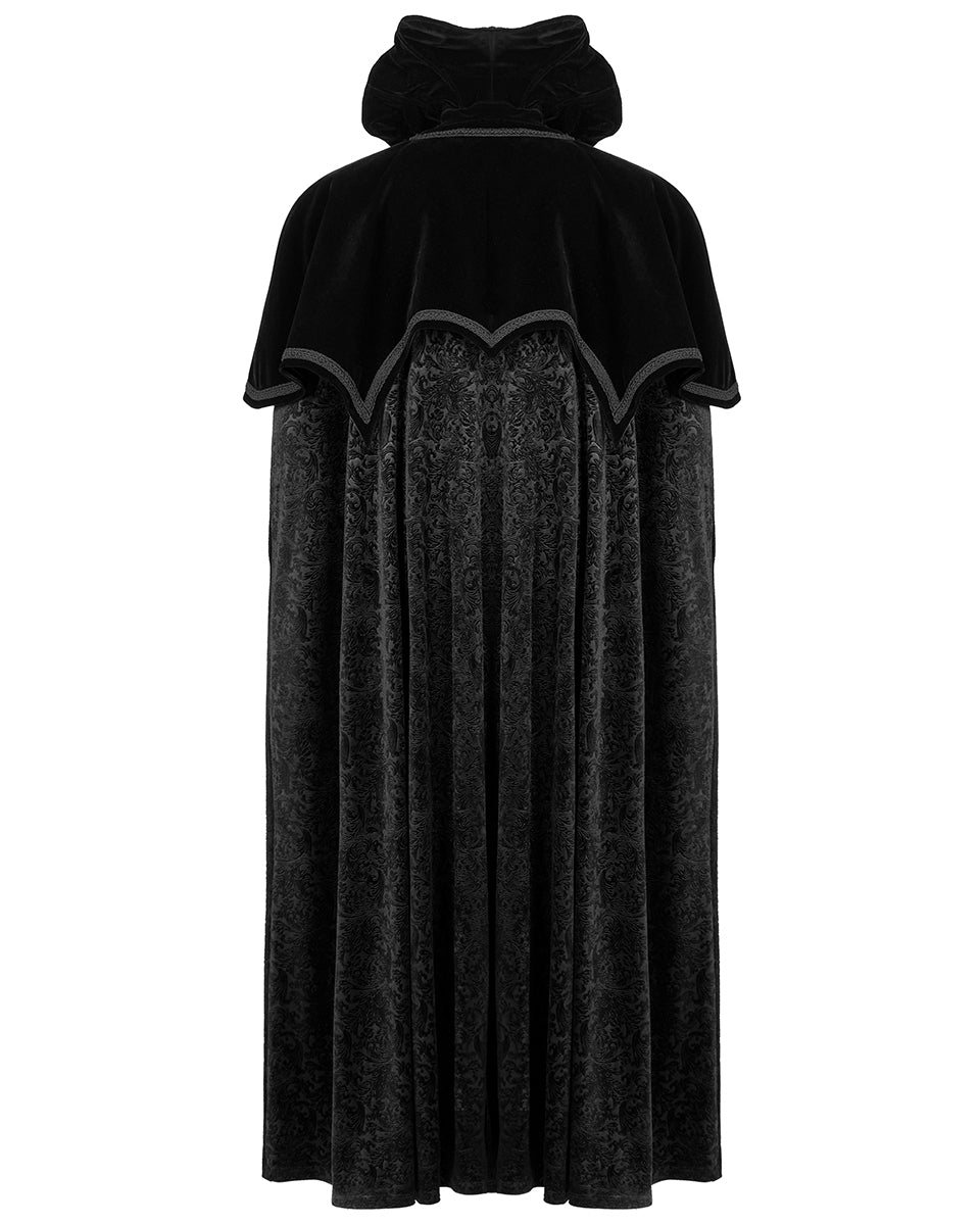 WY-1378 Mens Gothic Vampire Flocked Velvet Cloak