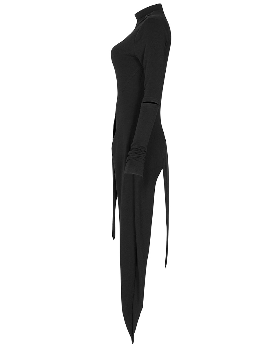 OPQ868 Daily Life Urban Occult Asymmetric Jersey Tunic Dress
