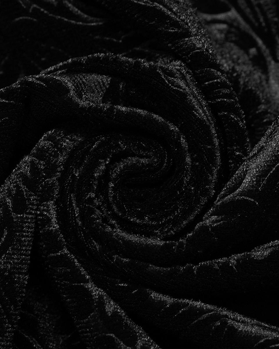 WY-1378 Mens Gothic Vampire Flocked Velvet Cloak