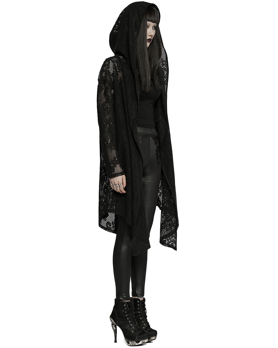 WY-1395 Womens Gothic Baroque Knit Hooded Cardigan Cloak