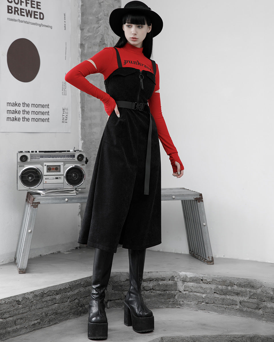 Daily Life Utilitarian CyberPunk Pinafore Dress