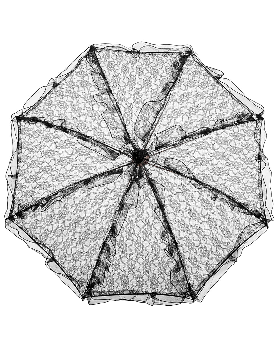 WS-548 Gothic Lolita Sheer Lace Ruffle Parasol