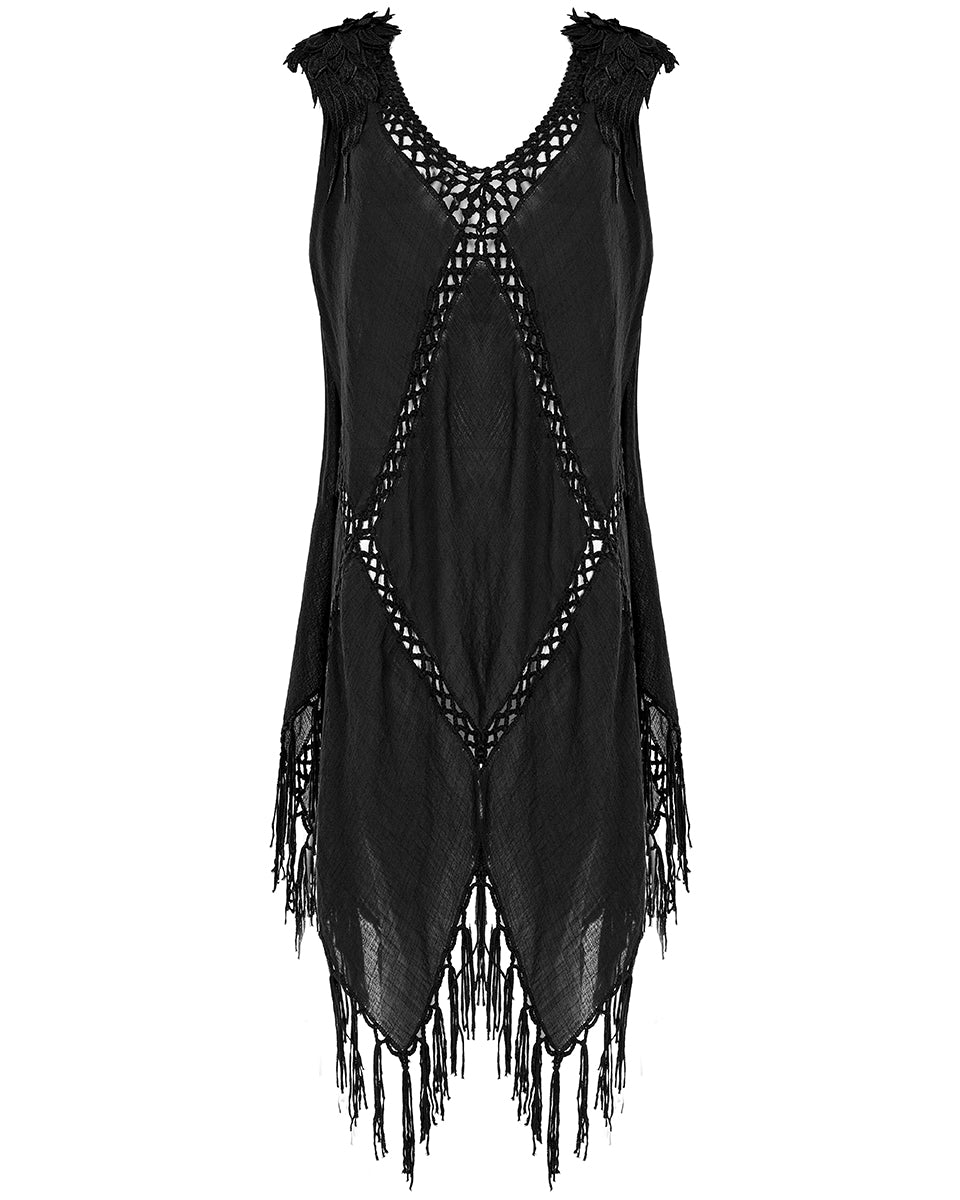 WQ-628 Apocalyptic Gothic Witch Oversized Kaftan Tank Dress