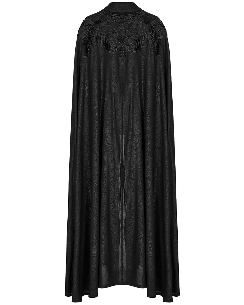 WY-1454 Womens Baroque Gothic Lace Applique Chiffon Travelling Cloak