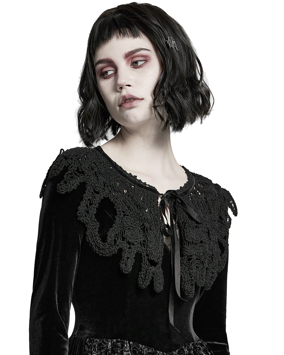WS-470 Petalia Gothic Crochet Shawl