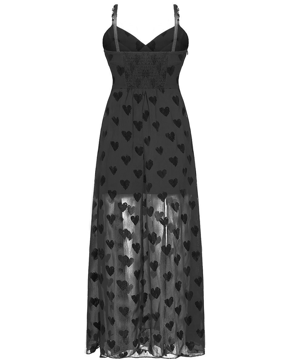 OPQ-1012 Daily Life Stolen Hearts Chiffon Gothic Maxi Dress
