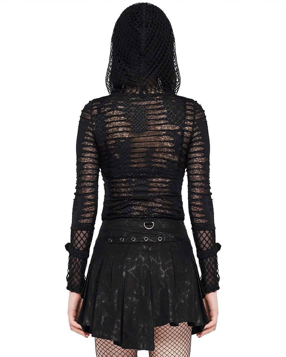 WT-628 Destructionary Tactics Womens Apocalyptic Mesh Hoodie