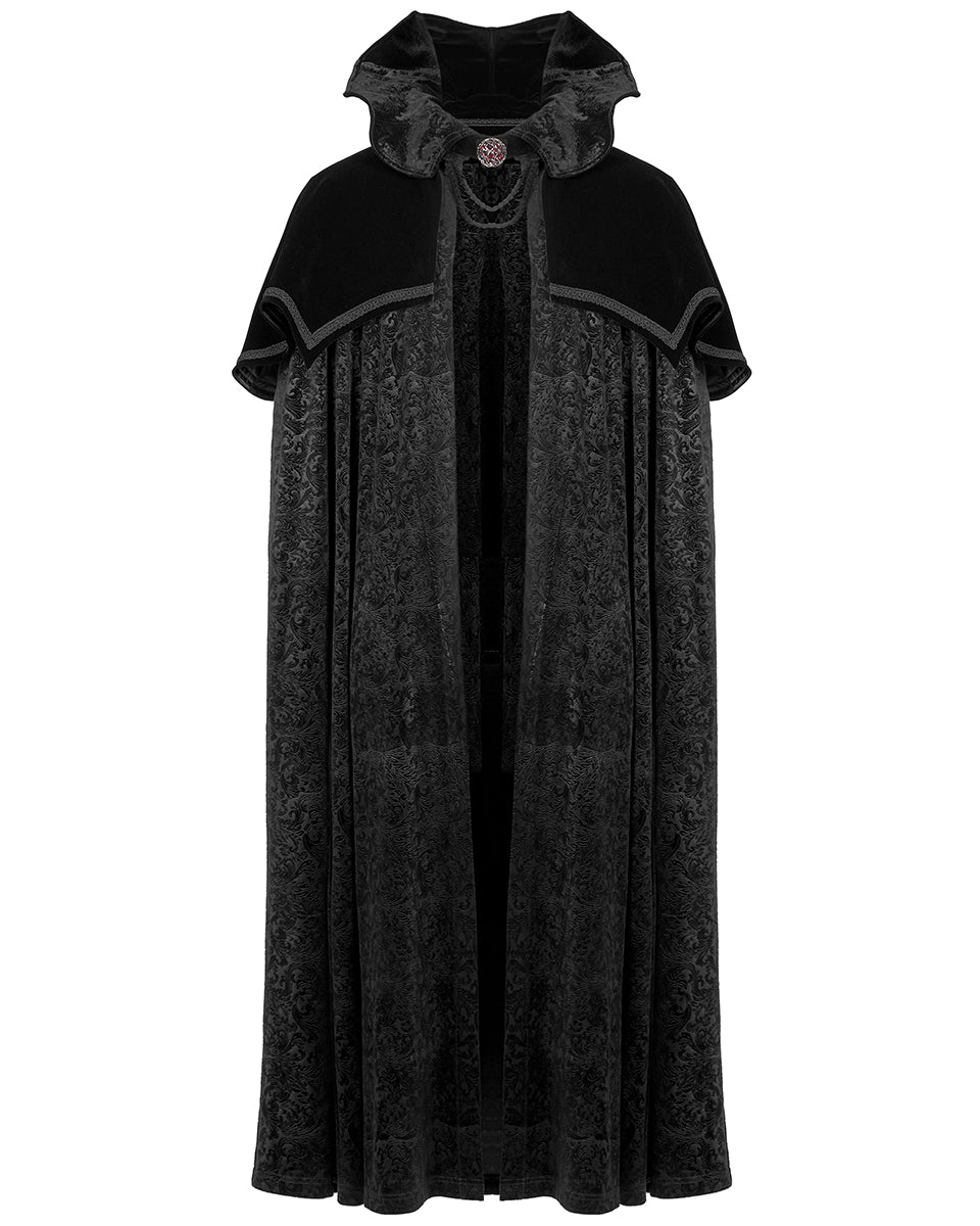 WY-1378 Mens Gothic Vampire Flocked Velvet Cloak