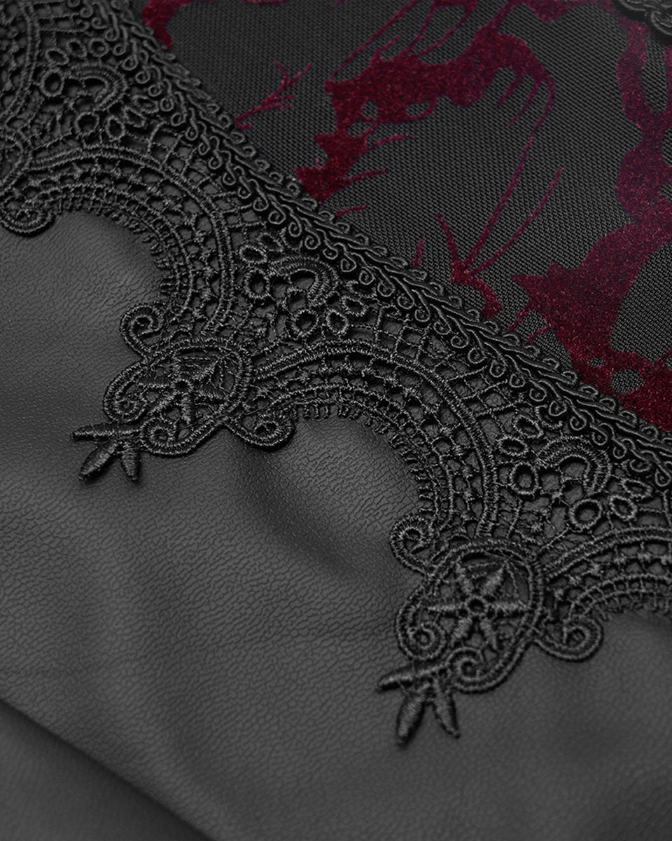WK-463 Gothic Leggings - Black & Red