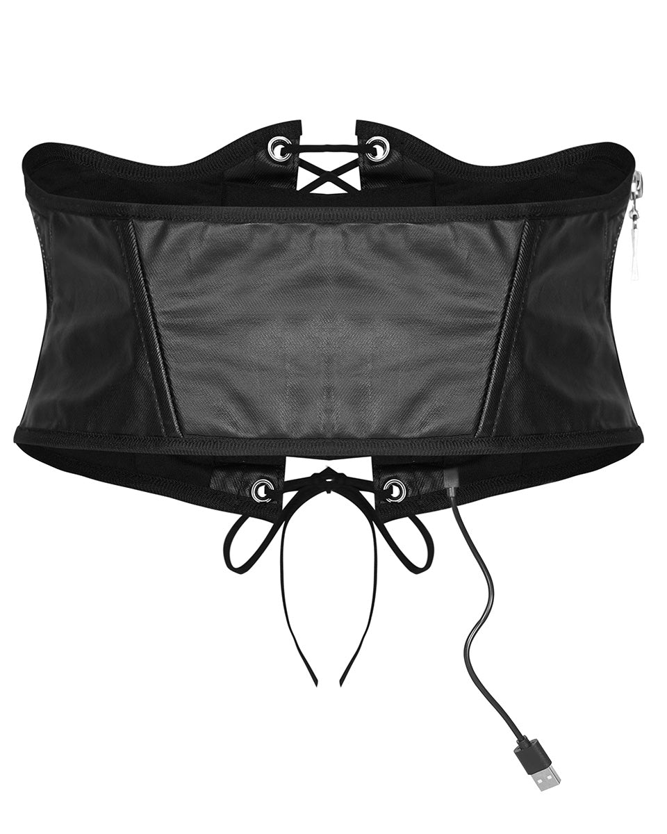 OPS193 Daily Life PU Coated Utilitarian Cyberpunk Heated Waist Cincher