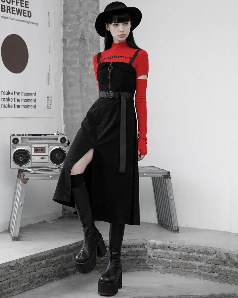 Daily Life Utilitarian CyberPunk Pinafore Dress