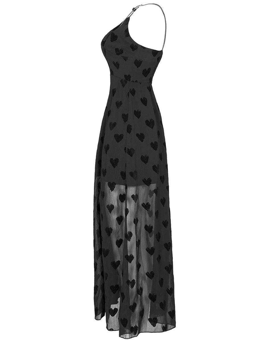 OPQ-1012 Daily Life Stolen Hearts Chiffon Gothic Maxi Dress
