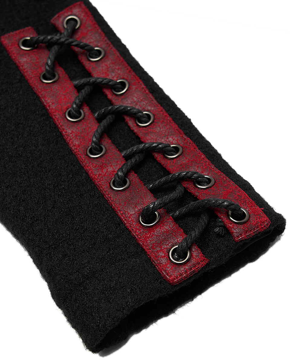 WY-1302 Insurrectine Womens Cyberpunk Coat - Black & Red
