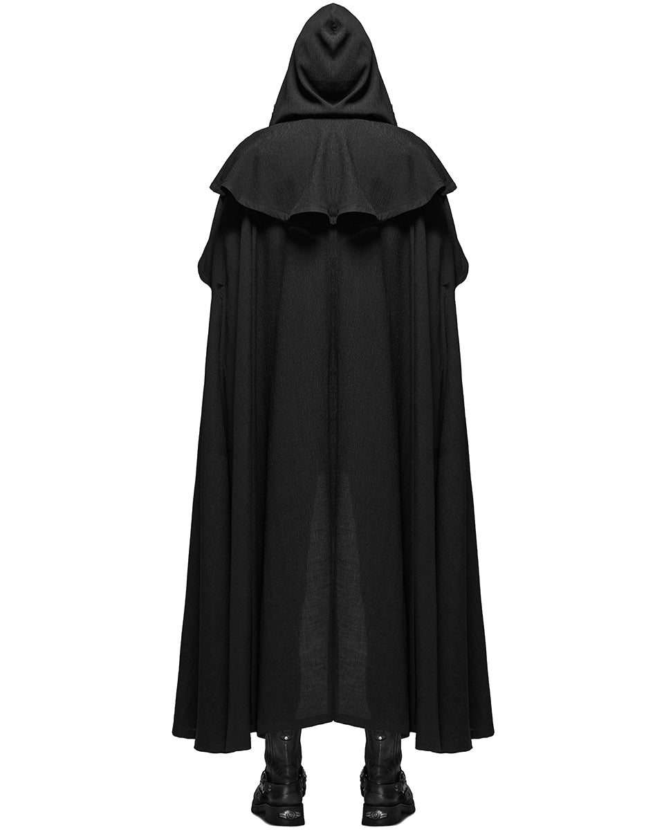 WY-1177 Necromancer Mens Hooded Gothic Travelling Cloak