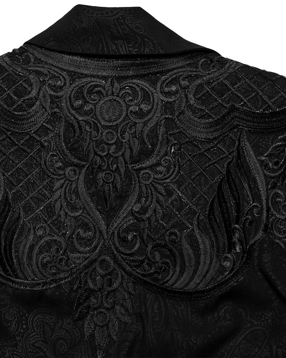 WY-1454 Womens Baroque Gothic Lace Applique Chiffon Travelling Cloak
