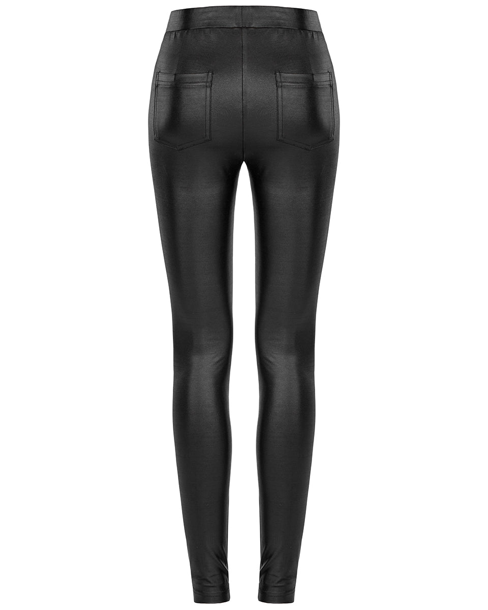 OK-004 Daily Life Casual Gothic Lace Butterfly Applique Leggings
