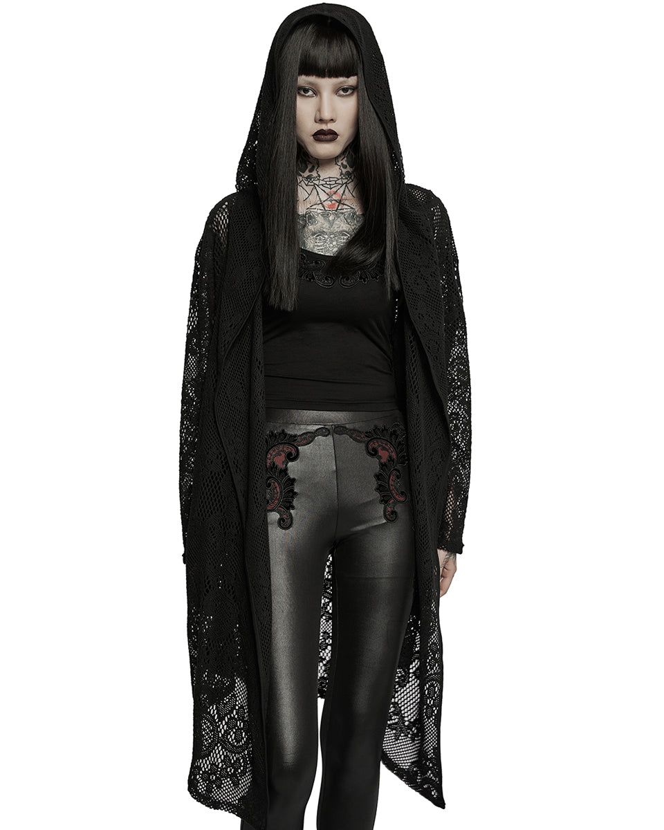 WY-1395 Womens Gothic Baroque Knit Hooded Cardigan Cloak
