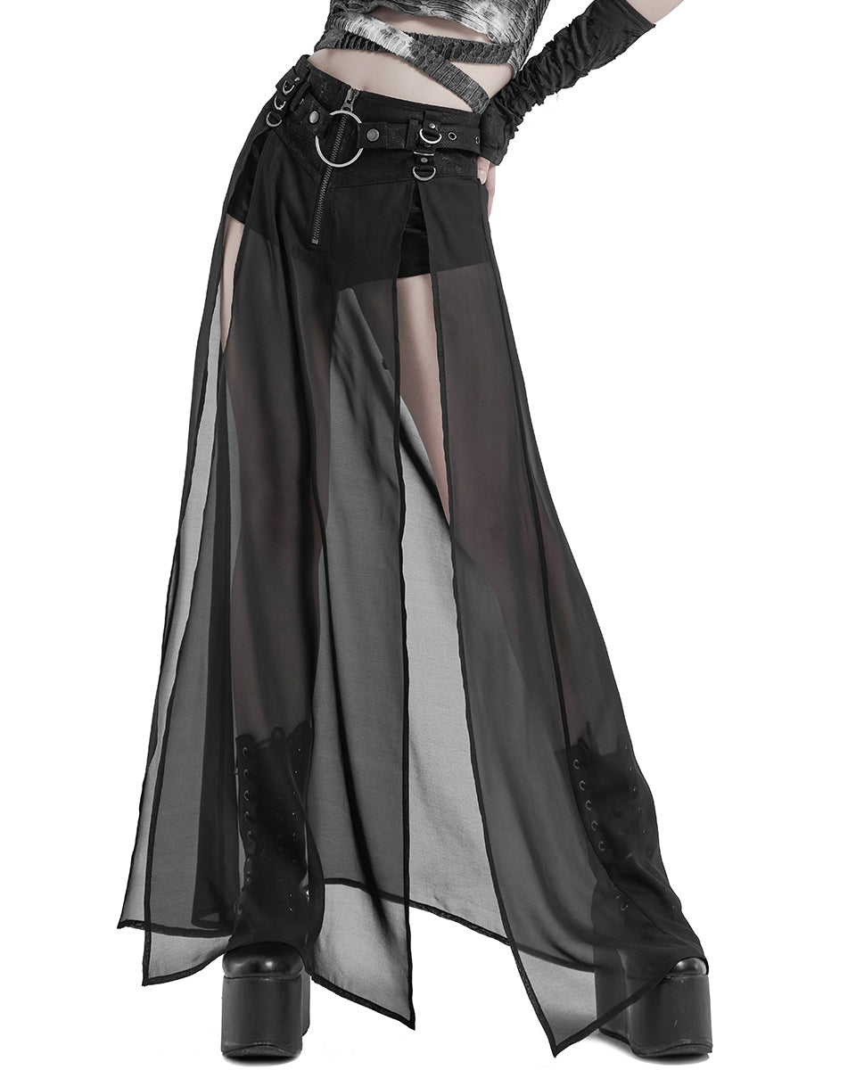 WQ-494 Womens CyberPunk Layered Hot Pants & Skirt