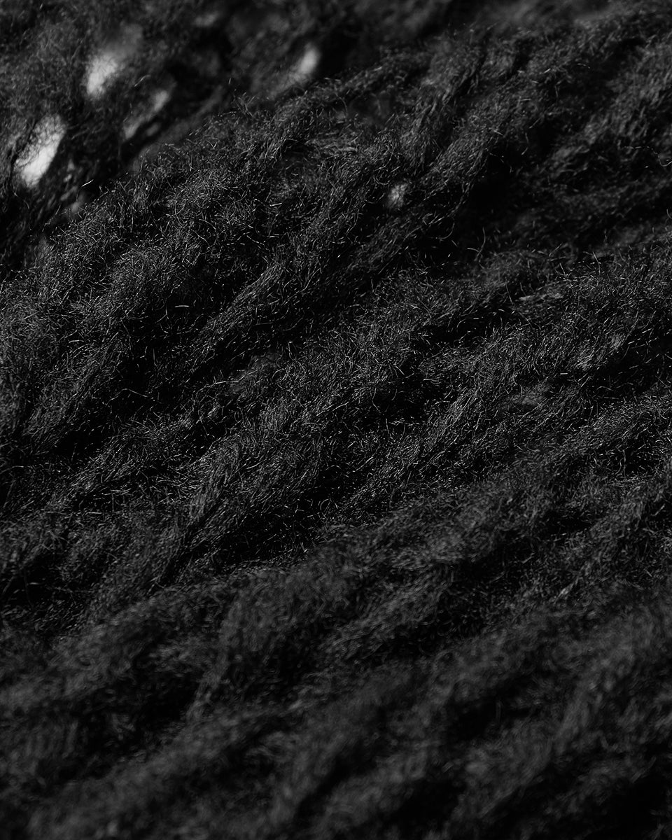 OPM004 Mens Shredded Knit Sweater - Black
