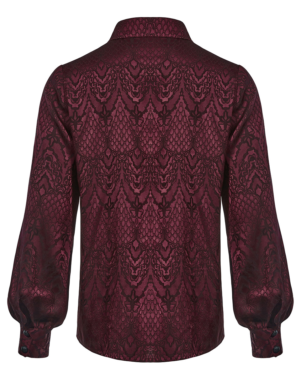 WY-1279 Mens Serpentine Gothic Dandy Shirt - Red