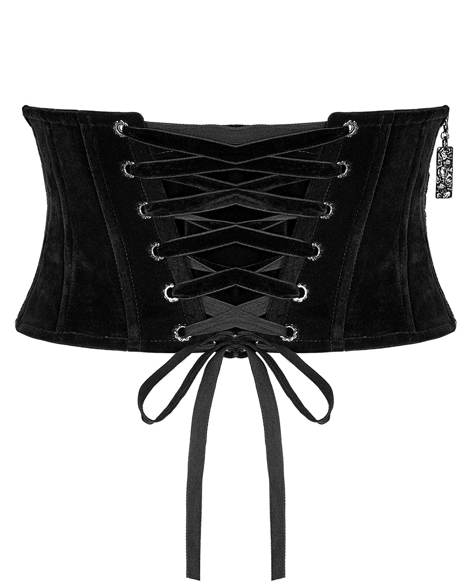WS-426 Lenore Gothic Cincher Corset - Black Velvet