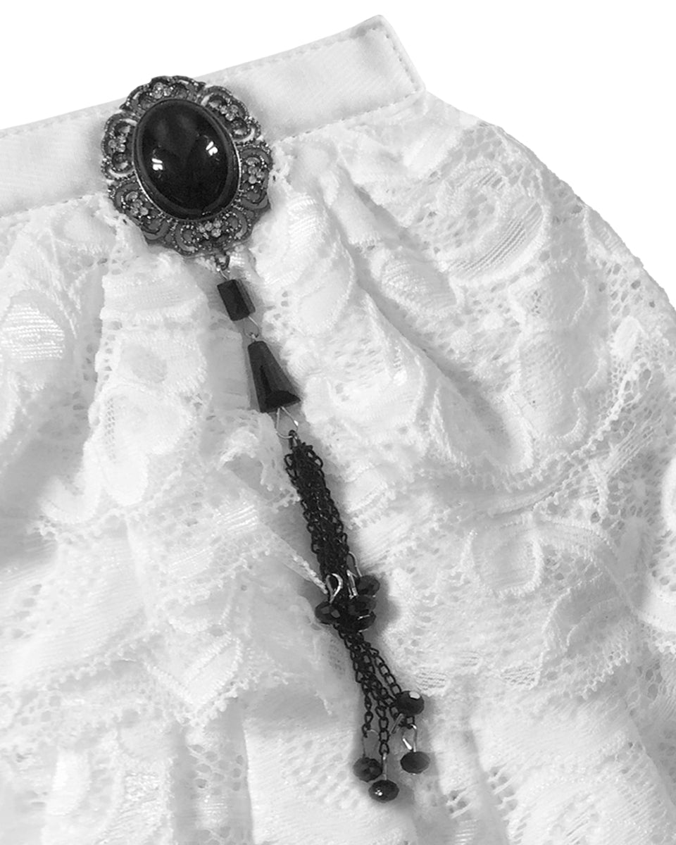 S173 Regency Jabot Cravat - White