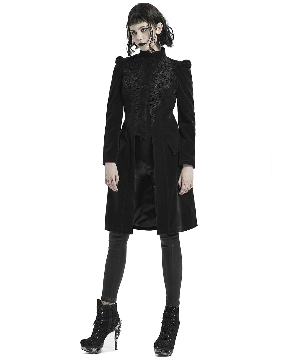 WY-1306 Womens Vespertine Mid-Length Coat - Black