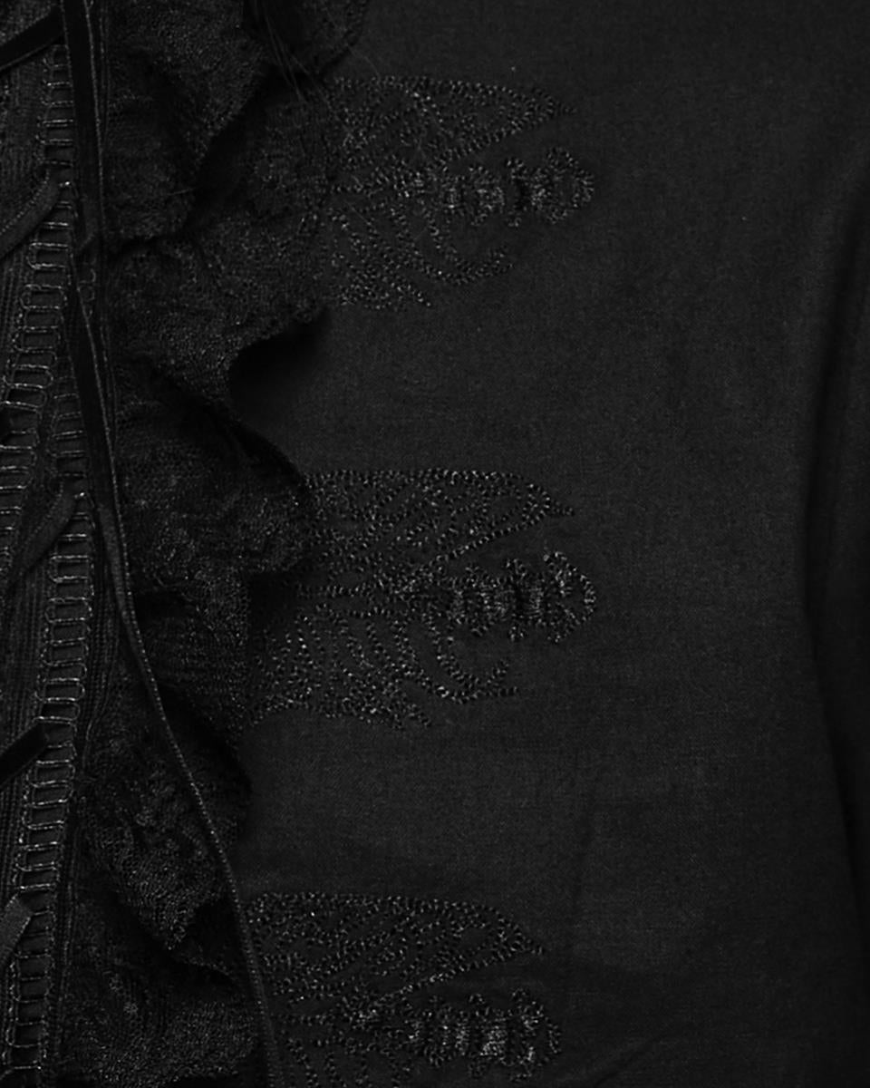 WY-1367 Mens Gothic Embroidered Wishbone Pirate Shirt