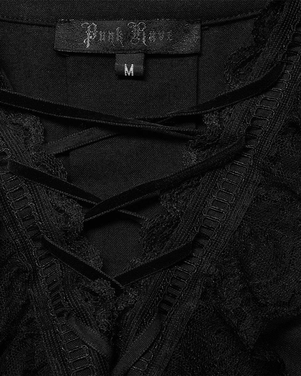 WY-1367 Mens Gothic Embroidered Wishbone Pirate Shirt