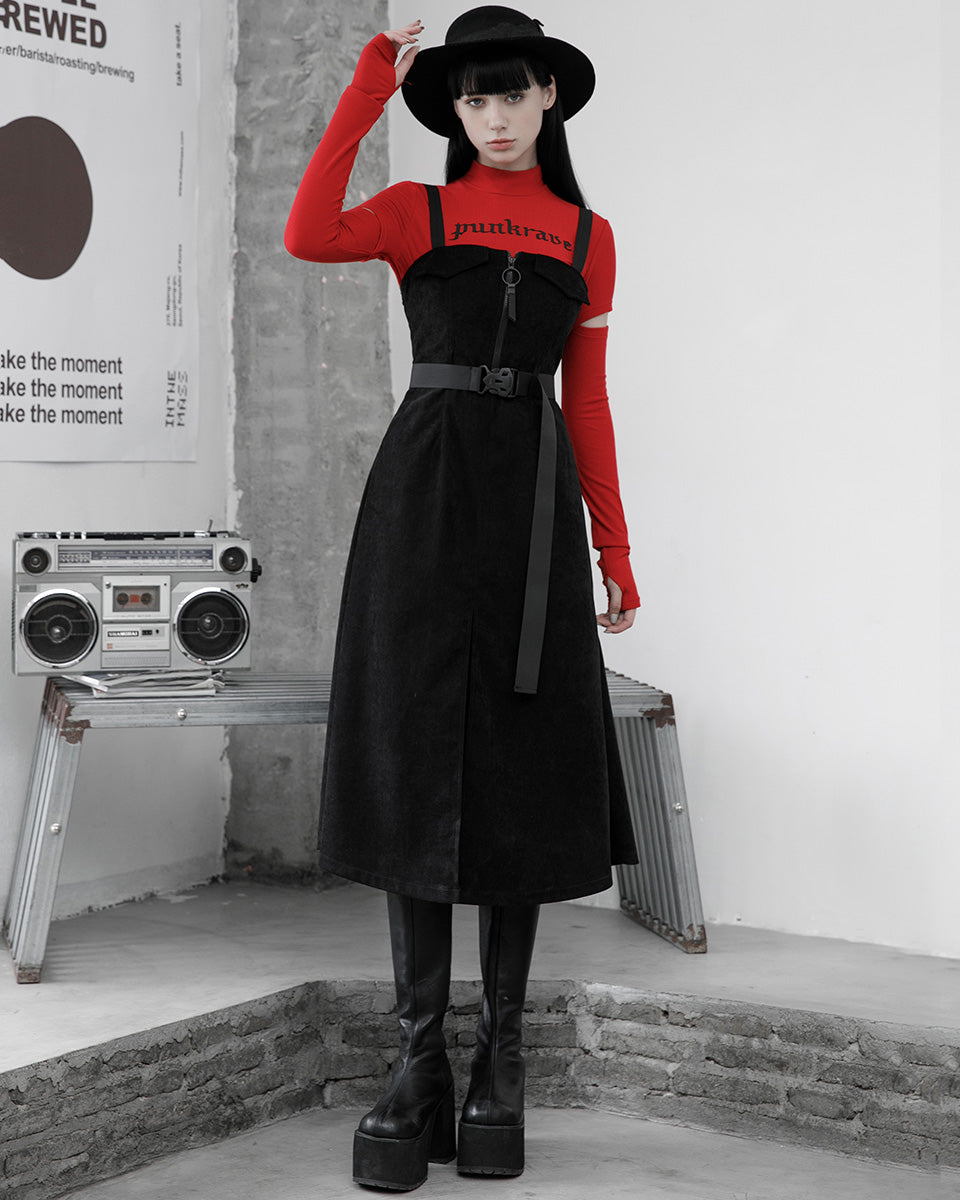 Daily Life Utilitarian CyberPunk Pinafore Dress