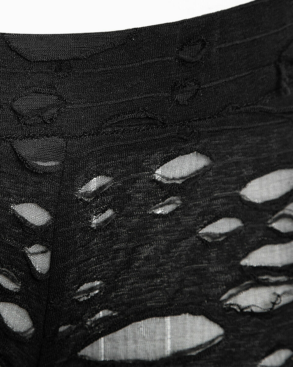 K099 Corrosion Womens Shredded Dieselpunk Leggings - Black