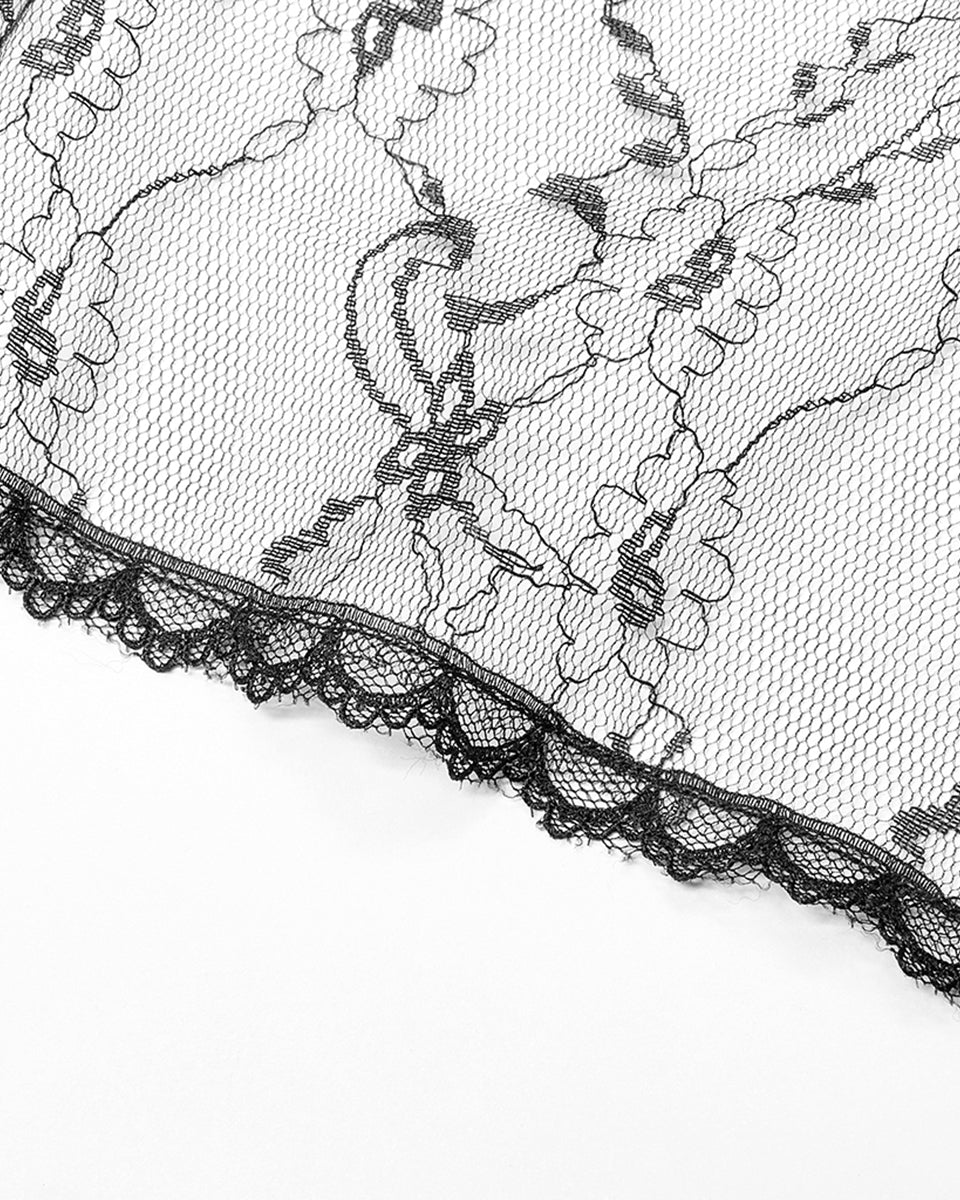WS-492 Womens Gothic Sheer Lace Veil