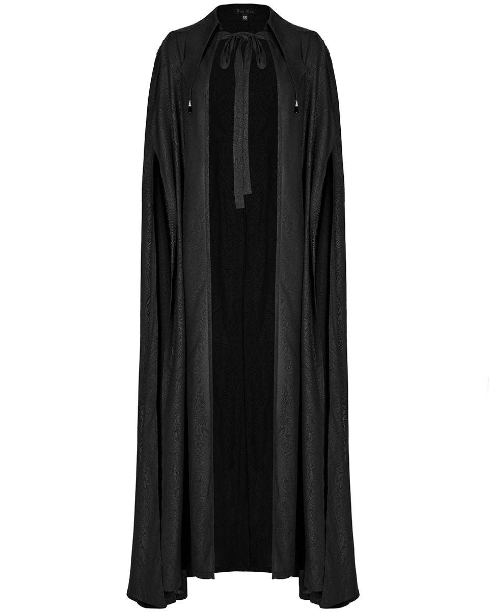 WY-1454 Womens Baroque Gothic Lace Applique Chiffon Travelling Cloak