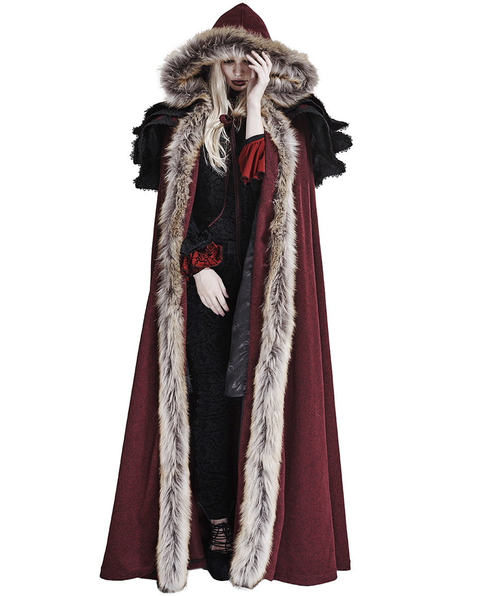 Y-673 Winterfell Womens Cloak - Red