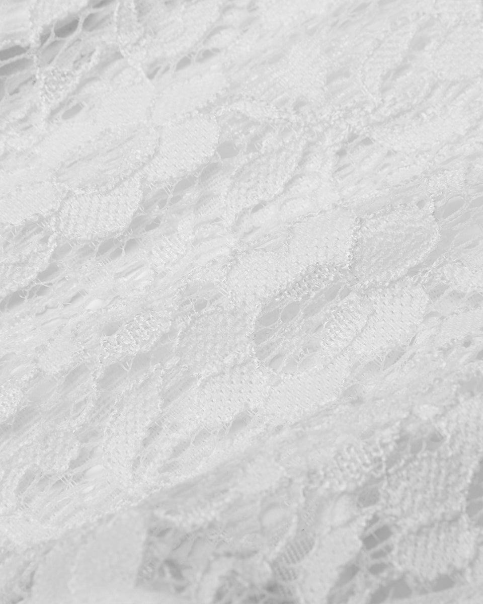 WS-411 Studded Lace Gothic Lolita Fake Dickie Collar - White