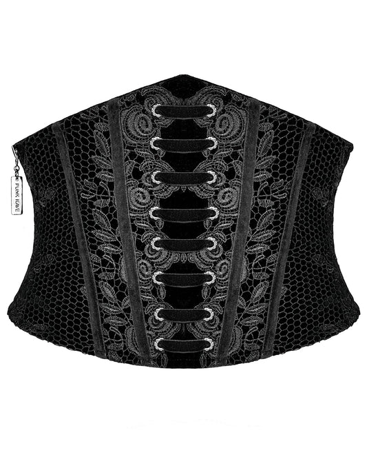 WS-426 Lenore Gothic Cincher Corset - Black Velvet