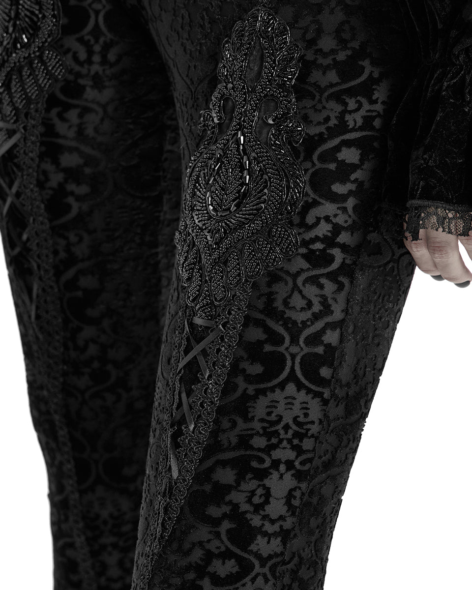 WK-464 Womens Gothic Devore Leggings