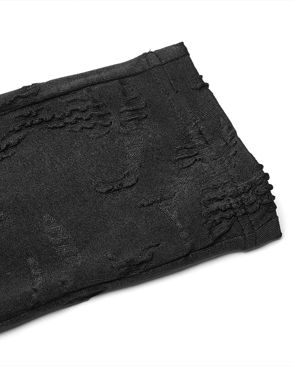 WK-424 Womens Apocalyptic Gothic Half-Skirt Leggings - Black