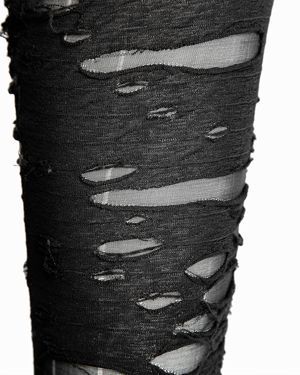 K099 Corrosion Womens Shredded Dieselpunk Leggings - Black