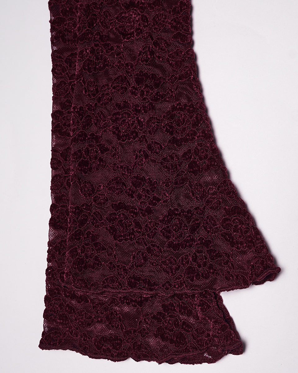 OT-1014TCF-RDF Womens Elegant Floral Lace V-Neck Top - Red