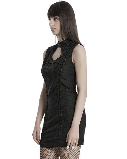 OQ-797LQF Daily Life Gothic Lolita Rose Jacquard Cheongsam Mini Dress