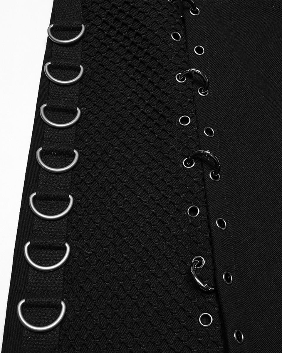 WQ-872BQM-BKM Mens Apocalyptic Gothic Transformer Utility Kilt Skirt