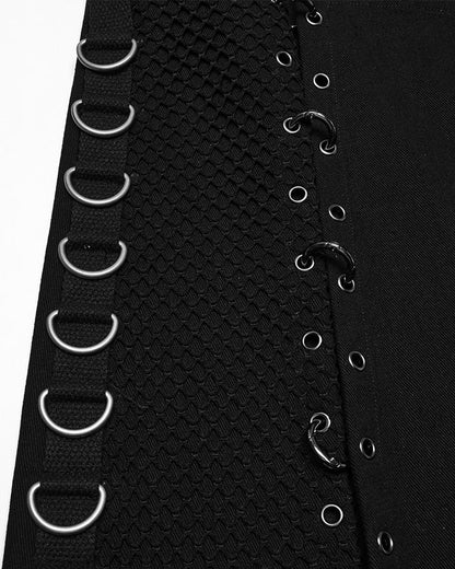 WQ-872BQM-BKM Mens Apocalyptic Gothic Transformer Utility Kilt Skirt