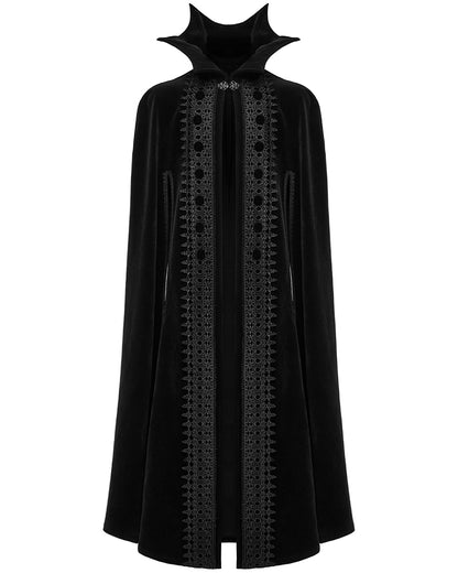 PR-WY-1555DPM-BKM Mens Long Gothic Nobleman Velvet Vampire Cloak